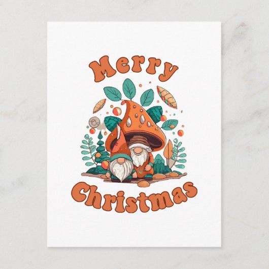 Retro Kabouter Kerstmis Informatiekaartje (Voorkant)