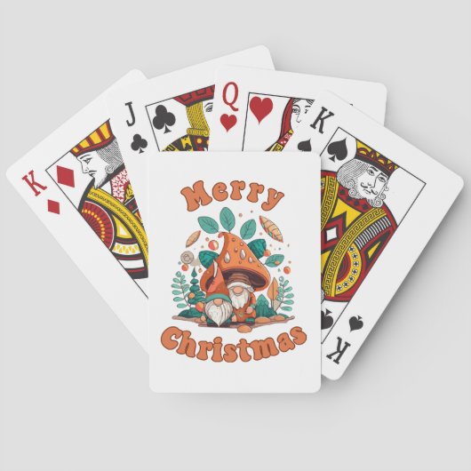Retro Kabouter Kerstmis Pokerkaarten (Achterkant)