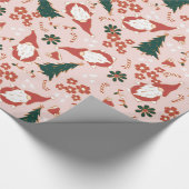 Retro kabouters Kerst inpakpapier (Hoek)