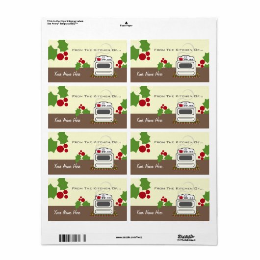 Retro kachel Kerstmis uit de keuken van... Etiket (Full Sheet)