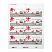 Retro kachel rode keuken uit de keuken van... etiket (Full Sheet)