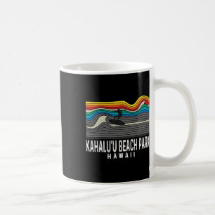 Retro Kahalu'u Beach Park Hawaï surfer Surfplank Koffiemok