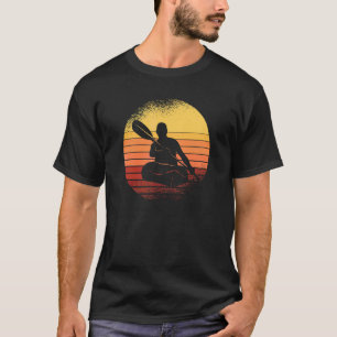 Retro Kajak Kano Zonsopgang Kajakvaren Peddelen Ka T-shirt