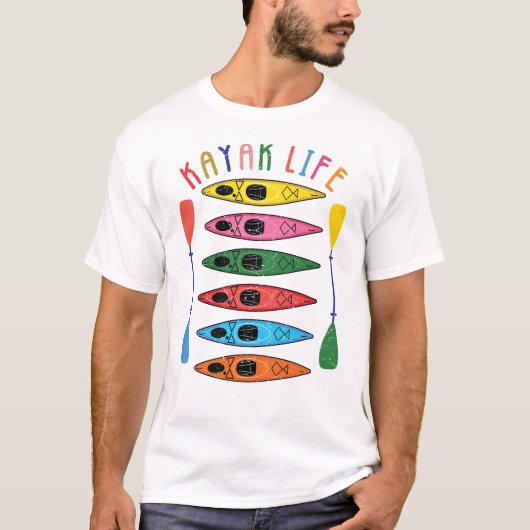 Retro Kajak Life T-shirt (Voorkant)