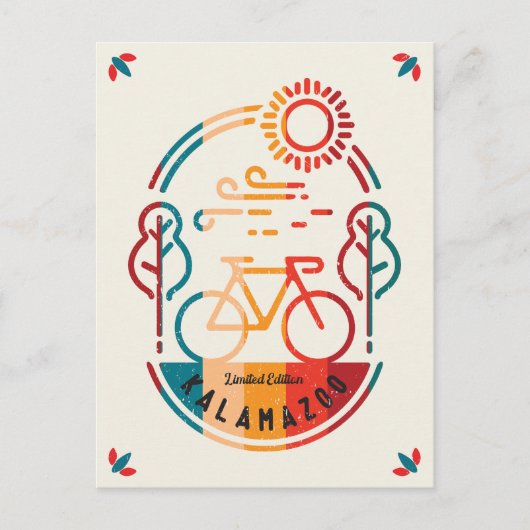 Retro Kalamazoo fietspad Briefkaart (Voorkant)