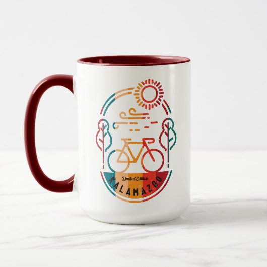 Retro Kalamazoo fietspad Mok (Links)