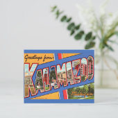 Retro Kalamazoo Michigan Groet Briefkaart (Staand voorkant)