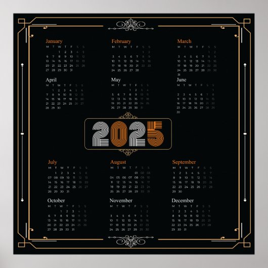 Retro Kalender 2025 Poster (Voorkant)