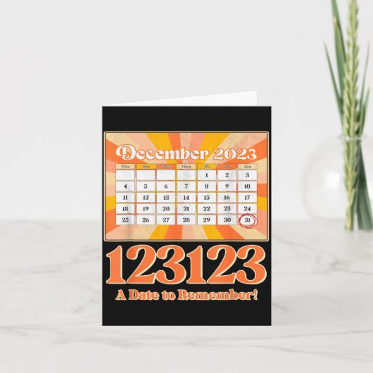 Retro kalender_ Herinner je oudejaarsavond 2023-24 Kaart (Voorkant)