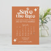 Retro kalender trouw save the date kaart (Staand voorkant)