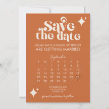 Retro kalender trouwen save the date