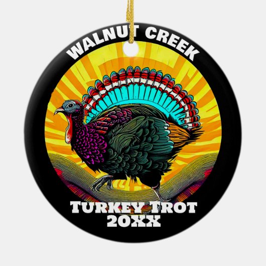 Retro kalkoen draf keramisch ornament (Achterkant)