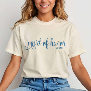 Retro kalligrafie Koninklijk op Natural Maid of Ho T-shirt