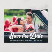 Retro kalligrafie scriptfoto Sla de datum op Briefkaart (Voorkant)