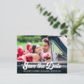 Retro kalligrafie scriptfoto Sla de datum op Briefkaart (Staand voorkant)