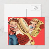 Retro Kam & Borstel Valentijn Kaart (Voorkant / Achterkant)