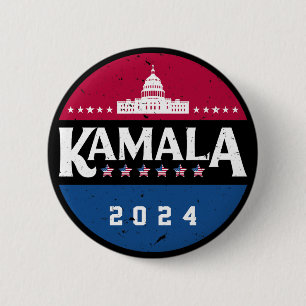 Retro Kamala Harris 2024 Voor President Verkiezing Ronde Button 5,7 Cm