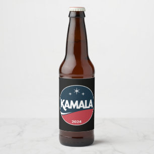 Retro Kamala Harris 2024 Voor Presidentsverkiezing Bier Etiket