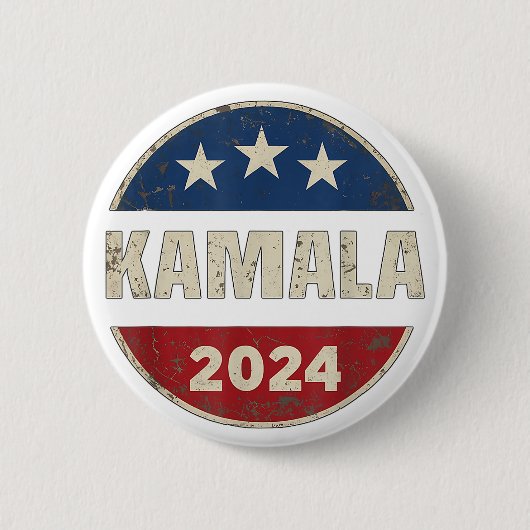 Retro Kamala-Harris presidentsverkiezingen 2024 Ronde Button 5,7 Cm (Voorkant)