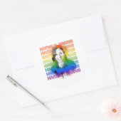 Retro Kamala Harris Pride Ronde Sticker (Envelop)