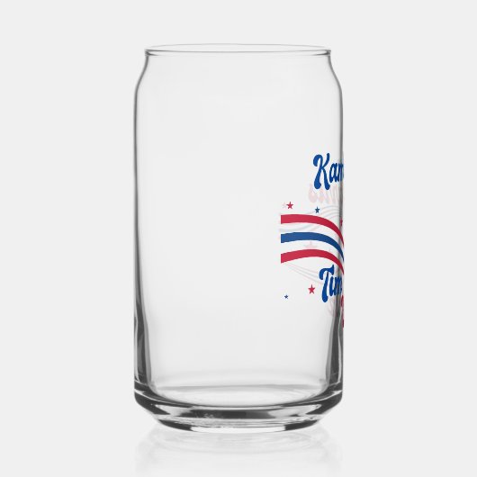 Retro Kamala Harris Tim Walz Schattigee verkiezing Blikvorm Glas (Rechts)