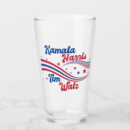 Retro Kamala Harris Tim Walz Schattigee verkiezing Glas