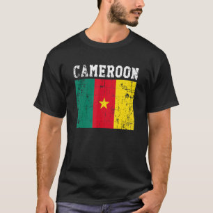 Retro Kameroense vlag Kameroense rots T-shirt