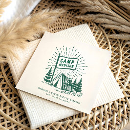 Retro Kamp Bachelorette Meisjes Camping Weekend Servet