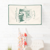 Retro Kamp Bachelorette Meisjes Camping Weekend Spandoek (Insitu)