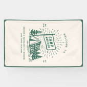 Retro Kamp Bachelorette Meisjes Camping Weekend Spandoek (Horizontaal)