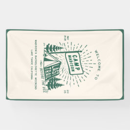 Retro Kamp Bachelorette Meisjes Camping Weekend Spandoek