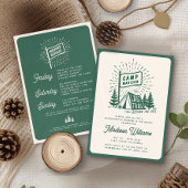 Retro Kamp Bachelorette Meisjes Glamping Weekend Kaart