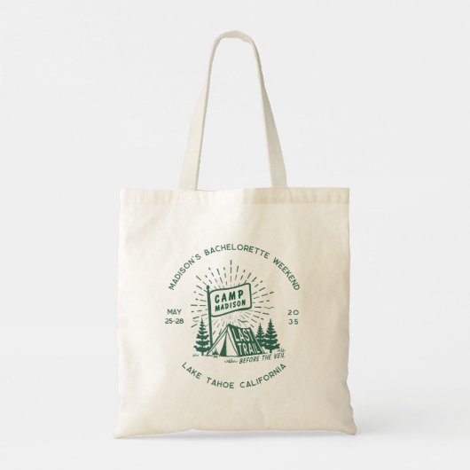 Retro Kamp Bachelorette Meisjes Glamping Weekend Tote Bag (Achterkant)