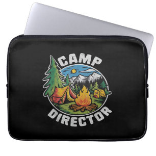Retro Kamp Directeur Camping Zomer Kamp Grappig Ka Laptop Sleeve