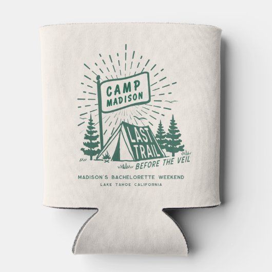 Retro Kamp Verloofde Meisjes Camping Weekend Blikjeskoeler (Achterkant)