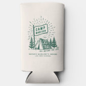 Retro Kamp Verloofde Meisjes Camping Weekend Seltzer Blikjeskoeler (Voorkant)