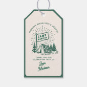 Retro Kamp Verloofde Meisjes Kampeer Weekend Cadeaulabel (Voorkant)