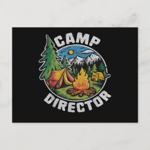Retro Kampdirecteur Camping Zomer Kamp Grappig Kam Briefkaart