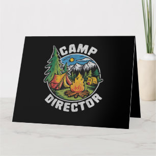 Retro Kampdirecteur Camping Zomer Kamp Grappige Ka Kaart