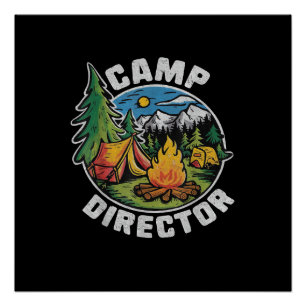 Retro Kampdirecteur Camping Zomer Kamp Grappige Ka Perfect Poster