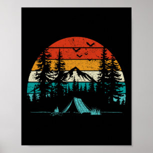 Retro Kampeer Avontuur Reisverlangen Natuur Buiten Poster