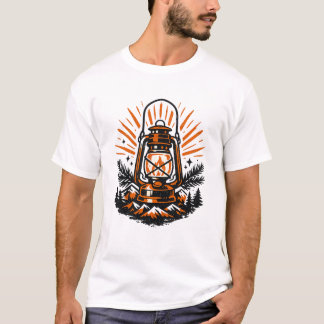 Retro Kampeerlantaarn T-shirt | Retro Outdoor Adve