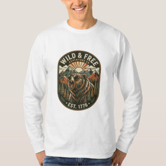 Retro kamperen wandelen outdoor natuur liefhebber t-shirt
