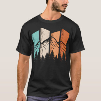 Retro Kamperen Wandelingen Natuur Landschap T-shirt