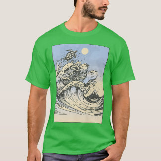 Retro Kanagawa Great Wave Japan T-shirt