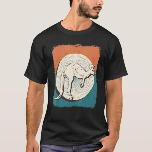 Retro Kangoeroe Dier Australië Kangoeroe T-shirt (Voorkant)