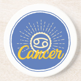 Retro Kanker Zodiac-teken Badge Zandsteen Onderzetter