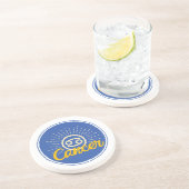 Retro Kanker Zodiac-teken Badge   Zandsteen Onderzetter (Zijkant)