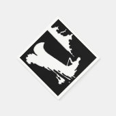 Retro kano silhouet papier servet (Hoek)