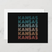 Retro Kansas -Amerikaanse staten Briefkaart (Voorkant / Achterkant)